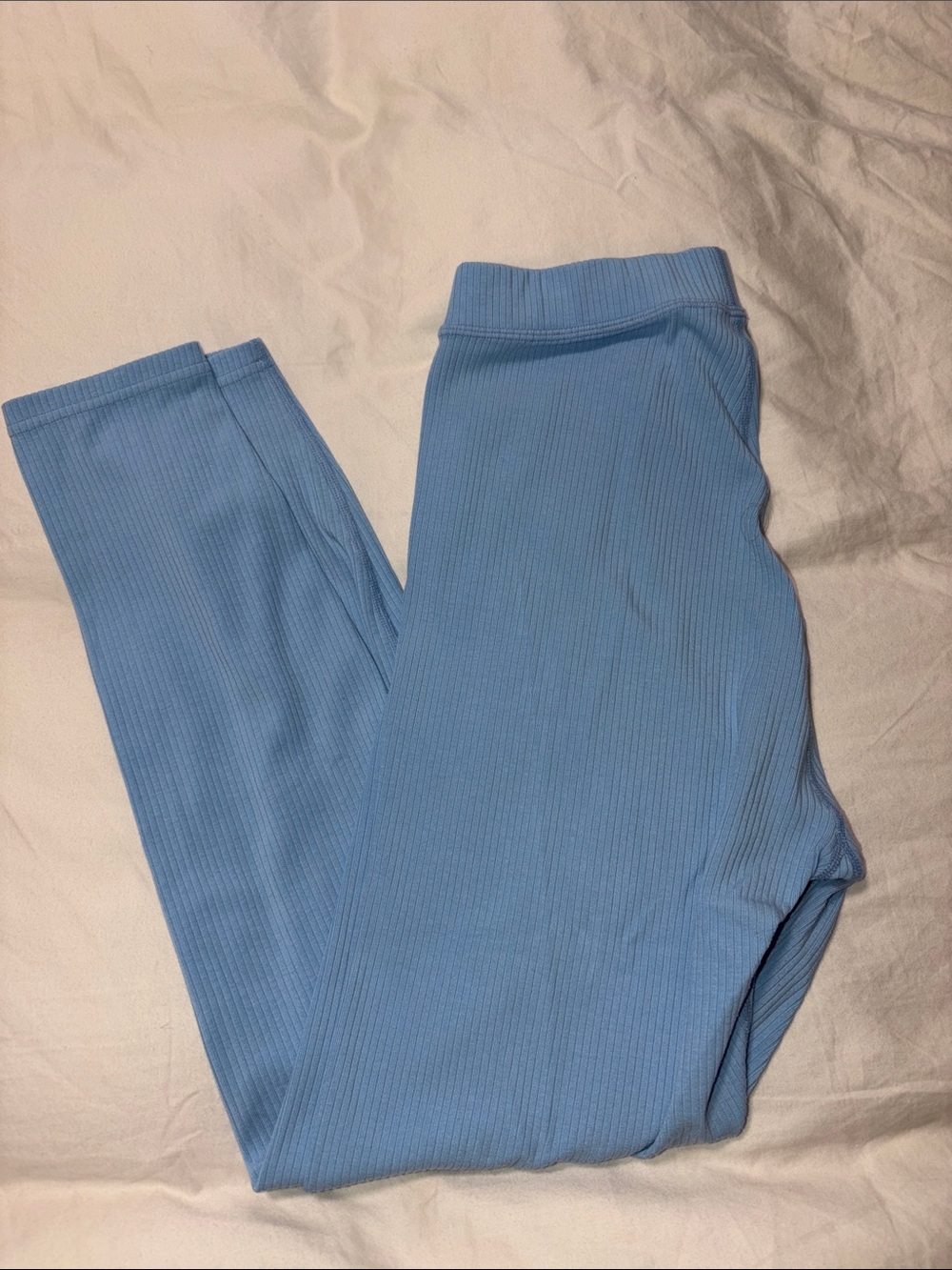 ALO Yoga Light Blue Ribbed High-Waist Leggings